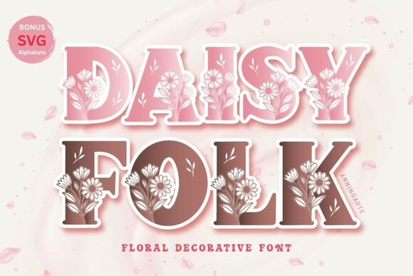 Daisyfolk: A Floral Font for Spring and Wedding Designs