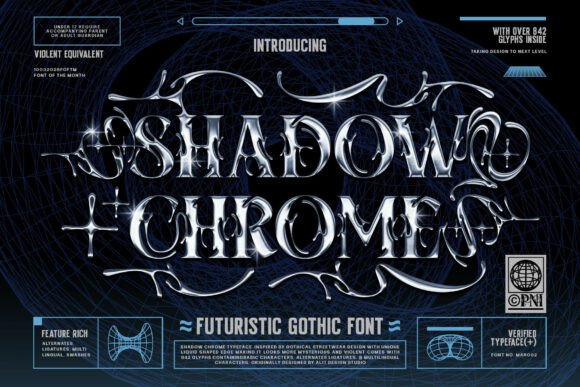 Shadow Chrome: The Futuristic Gothic Font for Modern Edge